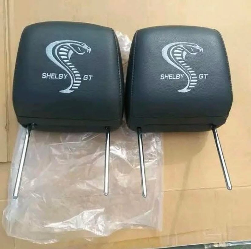 NOS Shelby American Black Leather Headrest for 2007-2009 Ford Mustang