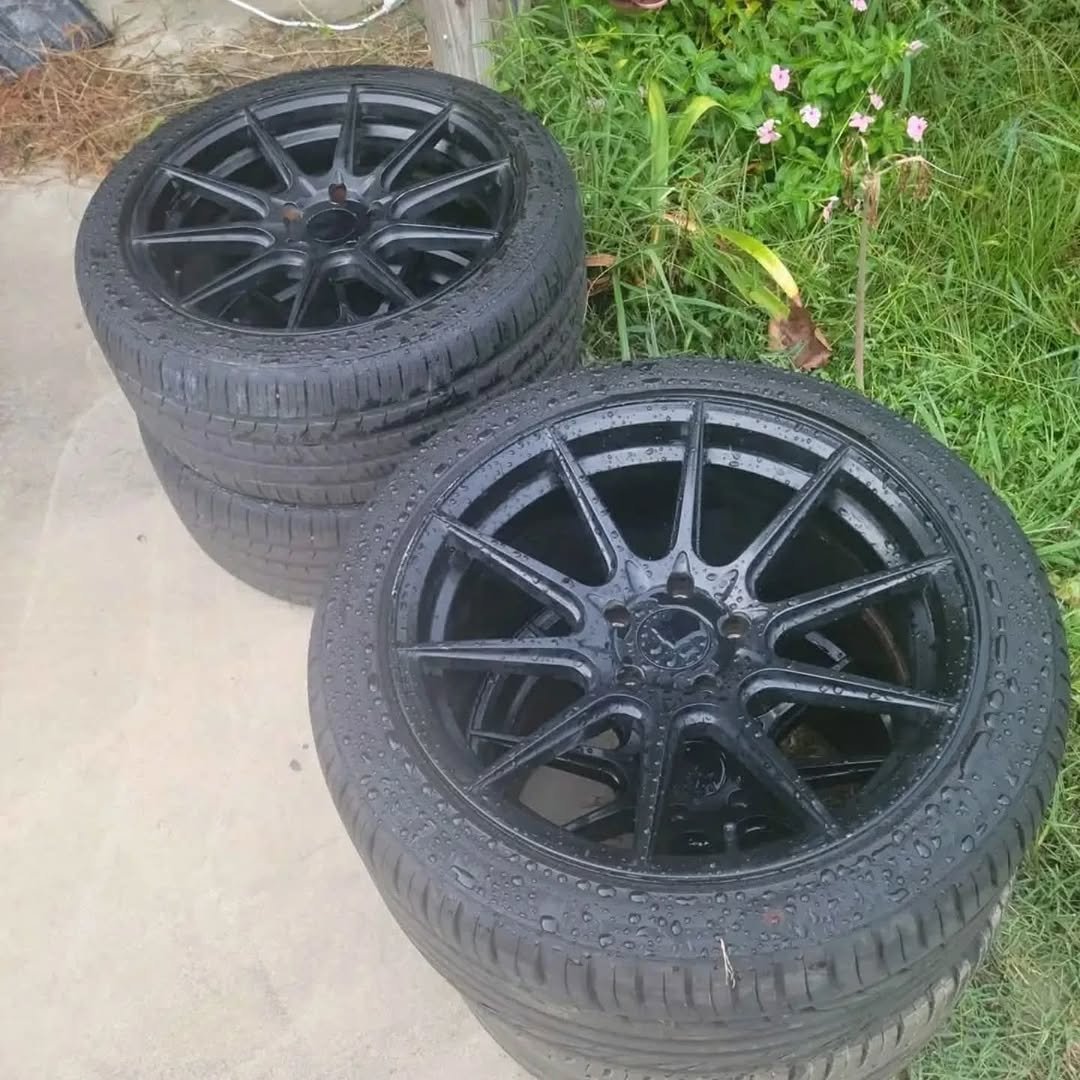 Ford Mustang Gloss Black 18x9 Wheels with Tires - Image 3