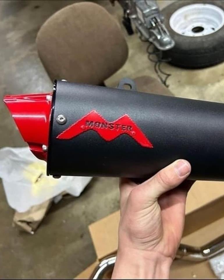 Brand New Monster Exhaust for Yamaha Raptor 700R - Orange - Image 3