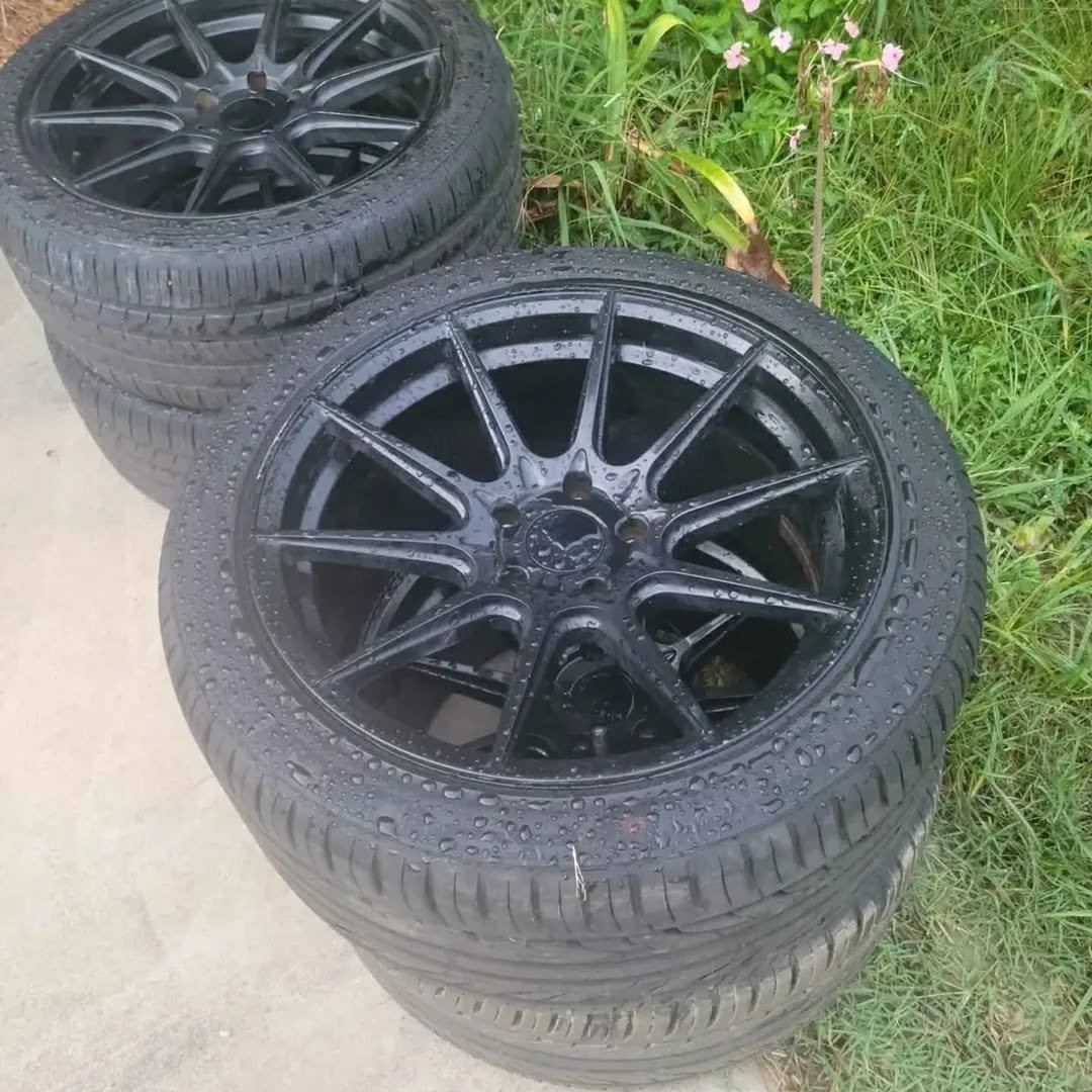 Ford Mustang Gloss Black 18x9 Wheels with Tires - Image 2