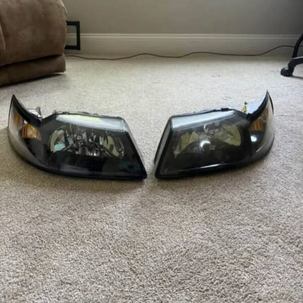 1999-2004 Ford Mustang Black Housing Clear Lens Headlights