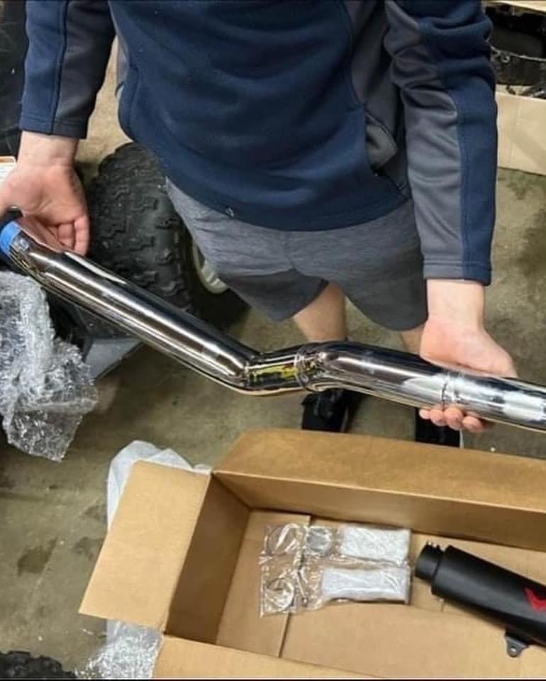 Brand New Monster Exhaust for Yamaha Raptor 700R - Orange - Image 4